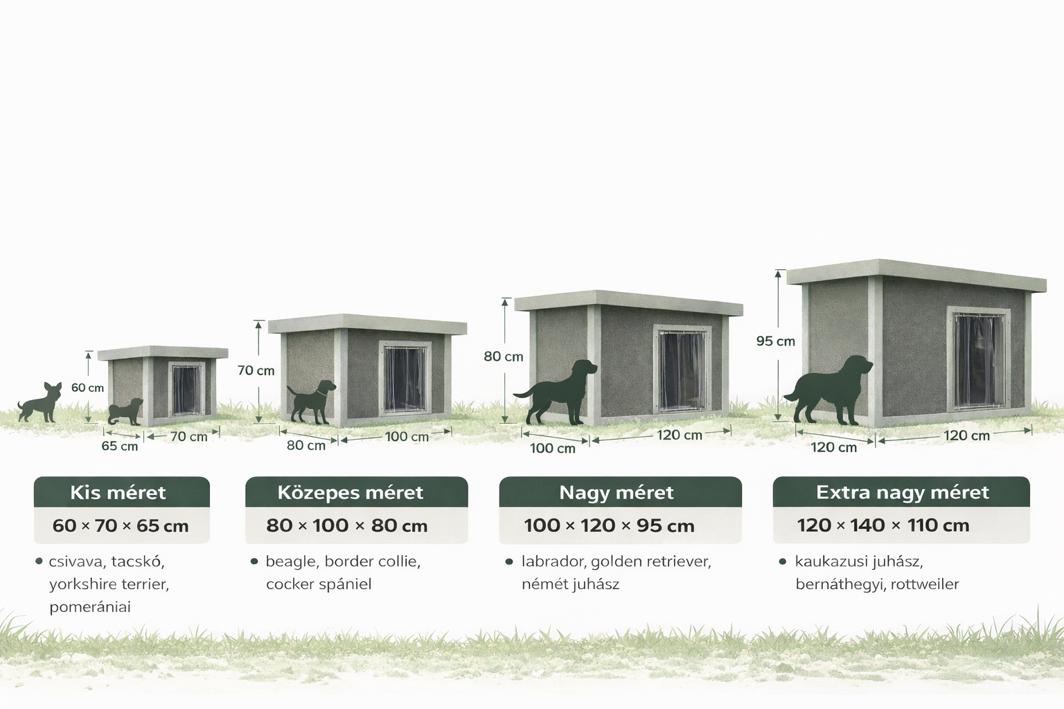 Kutyaház méret útmutató